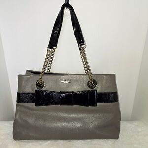 Kate Spade "Beaumont Bridge Elana" Black and Gray  Leather Women's Tote